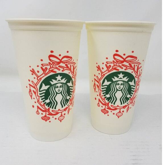 Starbucks  New Set /2  Starbuck 2012 Reusable Tumblers Collectible Chritmas - Picture 1 of 6